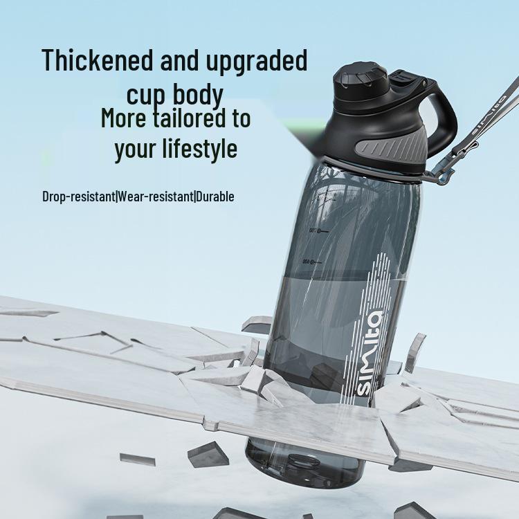 Large Capacity Tritan Sports Water Bottle - High Temperature Resistant Fitness Kettle for Men and Women