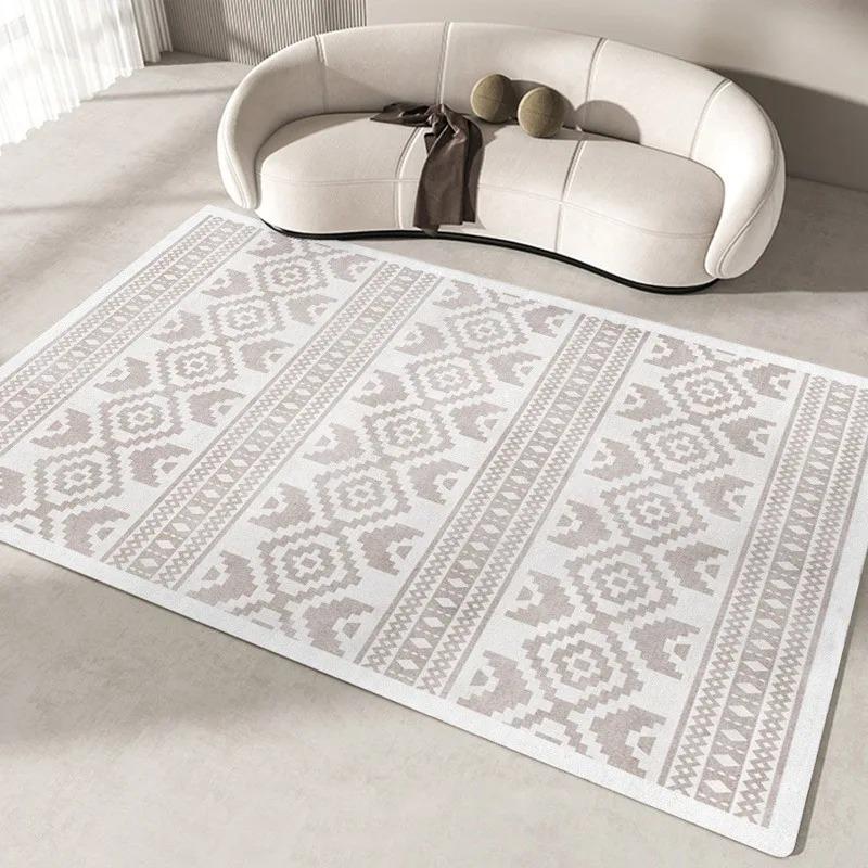 Minimalista zöld stílusú szőnyegek nappali dekorációhoz Nagy területű szőnyeg Hálószoba padlószőnyeg Csúszásmentes Könnyen tisztítható Lakásdekoráció