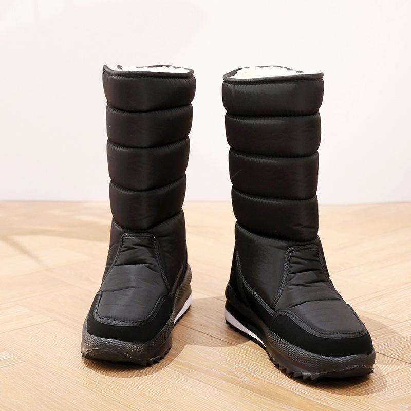 Winter women's boots Thickened women's snow boots Medium tube snow shoes Cotton boots Fleece outdoor non-slip women's winter cotton boots