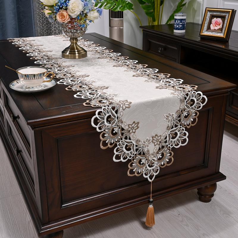 Aleer de masă oval Steagul de masă din Europa Dulap TV Față de masă din cârpă Alearde de masă Artă Nordic Prosop de masă de ceai Husă de praf din dantelă
