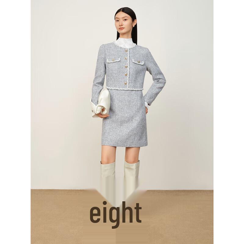 

Annacoco Elegant Faux Two-Piece Round Neck Winter Dress L