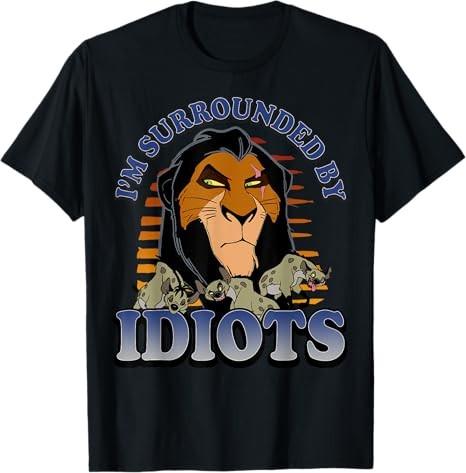 The Lion King Retro Scar Surrounded By Idiots Logo TShirt S