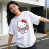2026 Hello Kitty Tee Soft Cotton Short Sleeve Crew Neck Cute Print Lightweight Summer Top for Women Daily Casual Wear