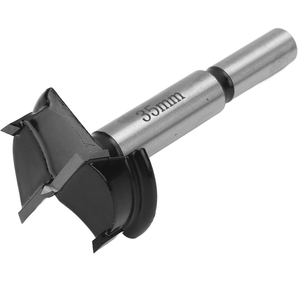 Woodworking Drill Bit with Limit 2 Teeth Round Shank 35mm Hinge Hole Opener for Alloy Plastic Wood