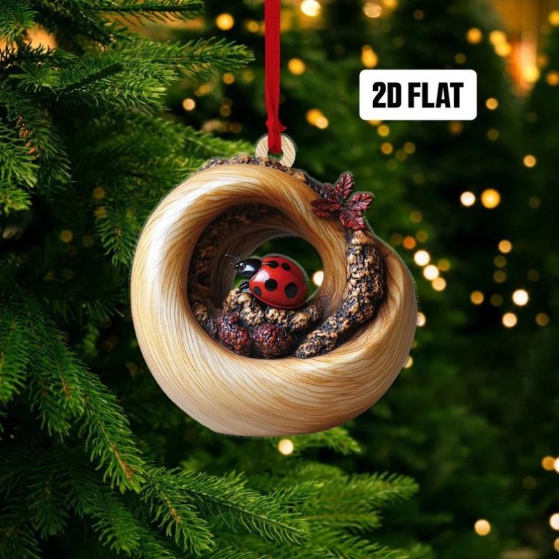Neue Tier-Weihnachtsornamente 2D Flaches Acryl Vogelanhänger Eule Eichhörnchen Hase Anhänger Weihnachtsbaumdekoration Xmas Hängend