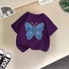 T-shirt décontracté à manches courtes pour enfants - T-shirt d'été ample pour filles avec nœud