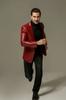 Men Red Leather Blazer Coat Halloween Fashion Stylish SlimFit Real Soft Lambskin