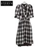 Her Lip To 1243305079 Chelsea Checked Tie Dress Dress 1 Brown X whiteUsed