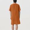 Women's Casual Loose Fashion Retro Cotton Short Sleeve V-neck Pleated Dress