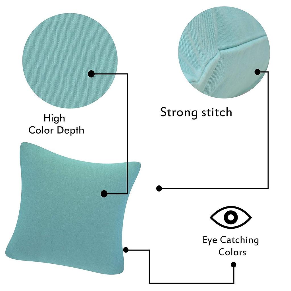 Cotton Canvas Decorative Cushion Covers, (16 X 16 Inches), Set Of 5, Multicolour, 250 Tc