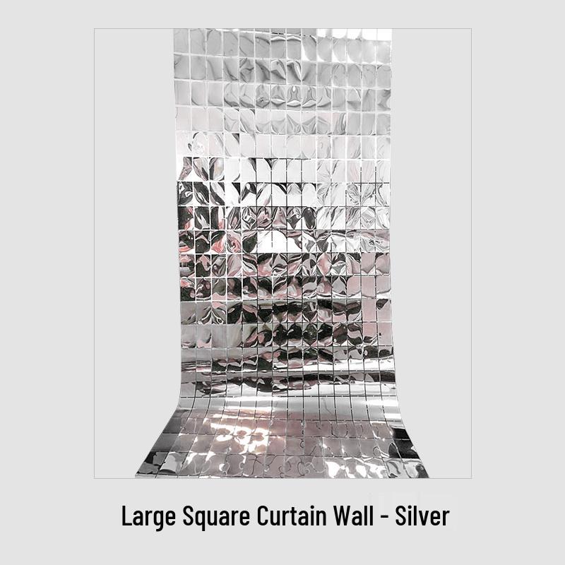 Radiant Sparkling Circular Sequin Mirror Curtain Wall for Wedding and Party Decor