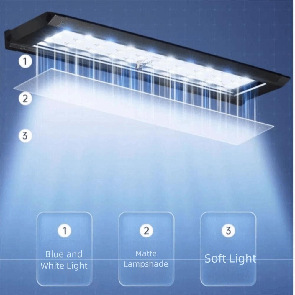Splash-proof LED Aquarium Light 7W Plant Growth Light Practical Fish Tank Clip Light Aquarium