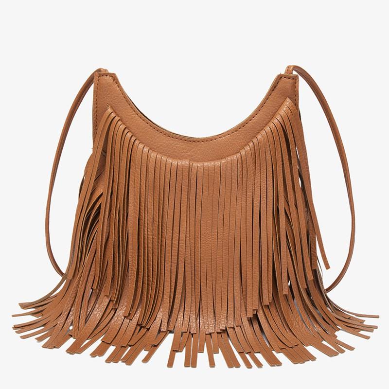 

Tassel Bag Women 2024 New Zipper Shoulder Multi-layer Cross-body . светло-коричневого