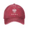 Personalisierte Baumwoll-Baseballkappe mit polnischer Flagge für Damen, Unisex, atmungsaktiv, Lewandowski, Polnisches Wappen, Papa-Hut, Streetwear