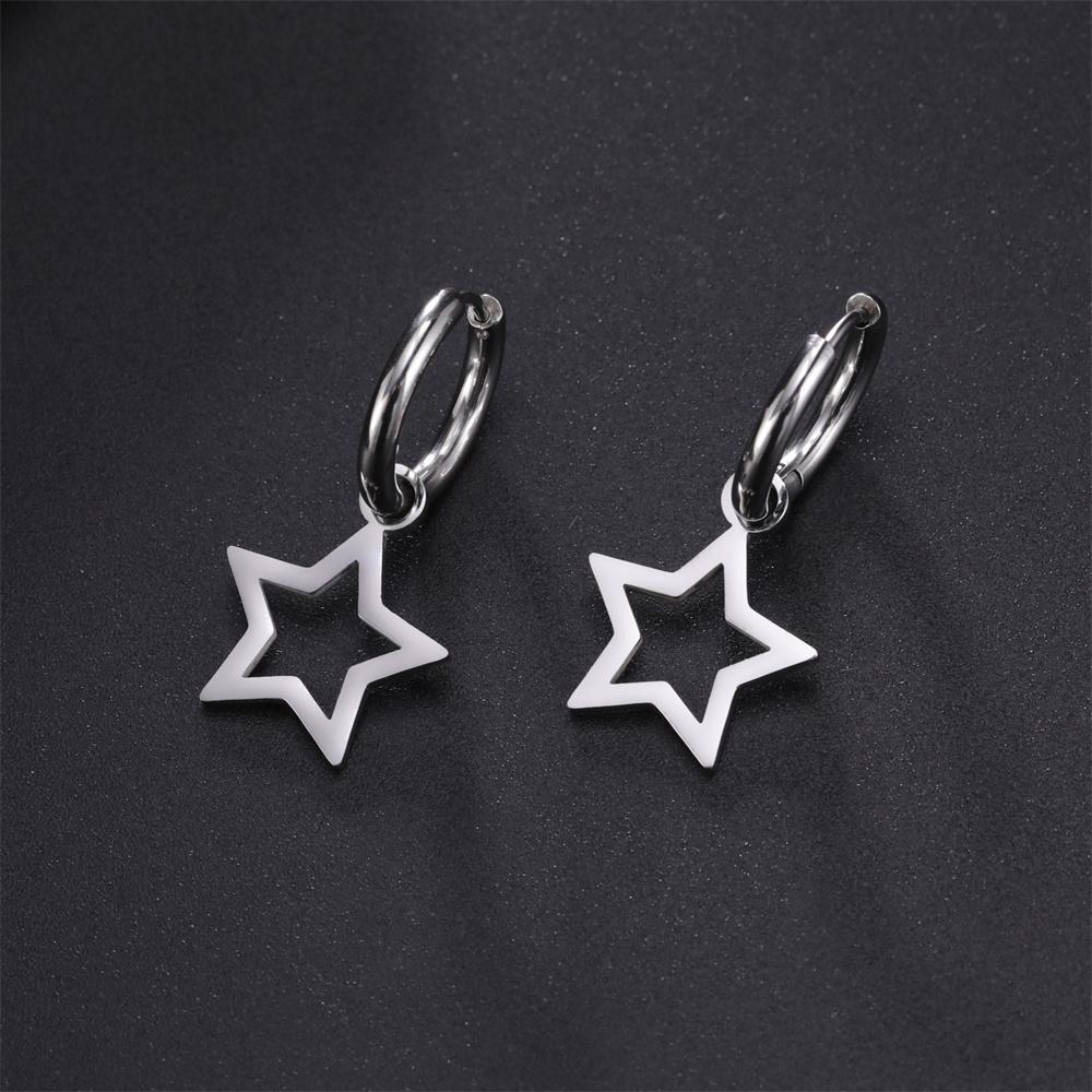 My Shape Lovely Flower Hoop Earrings for Women Gifts Stainless Steel Heart Sun Maple Leaves Earrings Fashion Jewelry Wholesale