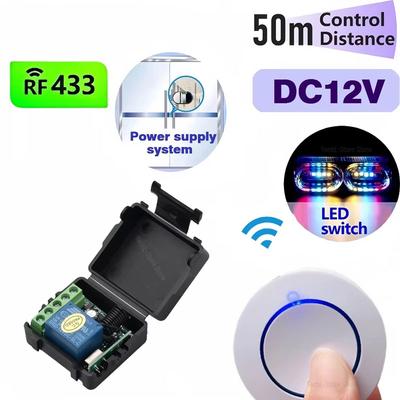 Bezprzewodowy Okrągły Przycisk Zdalnego Sterowania 433MHz 110V 220V 240V Mini Odbiornik Moduł Przełącznika Bezpieczeństwa RF Do Domowej Lampy LED