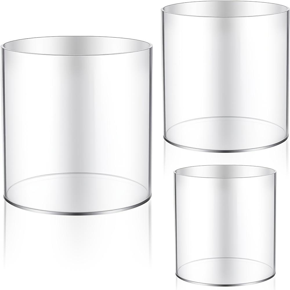 

3 Pcs Acrylic Flower Vase Cylinder Vases for Centerpieces, Wide-Mouth Flower Vase Candle Holders, Clear Vases Decorative