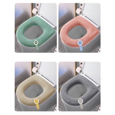 Weicher Faser-Toilettensitzbezug mit praktischem Griffdesign für Zuhause, Büro, Badezimmer – Komfortable, hygienische Lösung