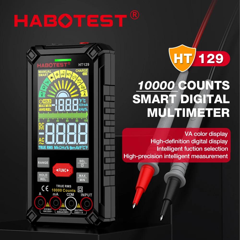 HABOTEST HT129 Digitales Multimeter Auto-Bereich True RMS AC DC NCV Spannungsprüfer 10000 Zählungen Intelligenter wiederaufladbarer Multitester