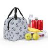 Maritime Pattern Of Blue Anchors On Light Gray Insulated Lunch Bag for Women Children Portable Food Boxes Thermal Lunch Box Tote
