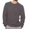 Suéter Masculino Casual Gola Redonda Manga Longa Tricô Solto