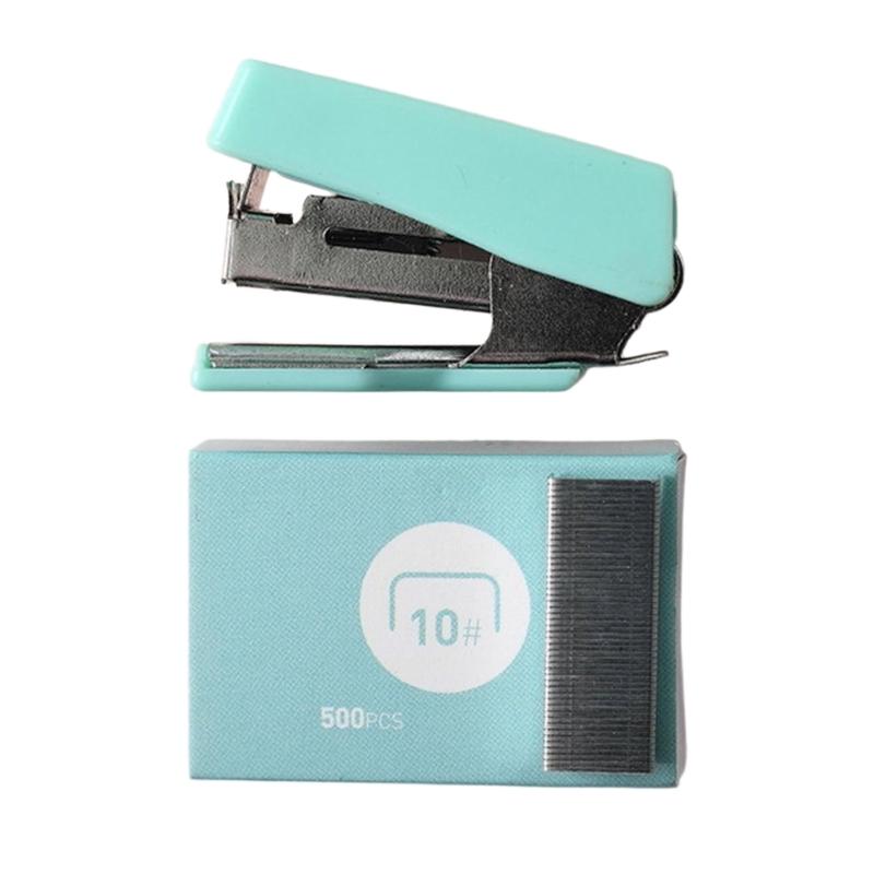 

1 Набір Ергономічний Офісний Степлера Пластиковий Маленький Степлера зі Скобою Легкий для Перенесення Для Паперових Документів Місткість 6-10 Аркушів зелений