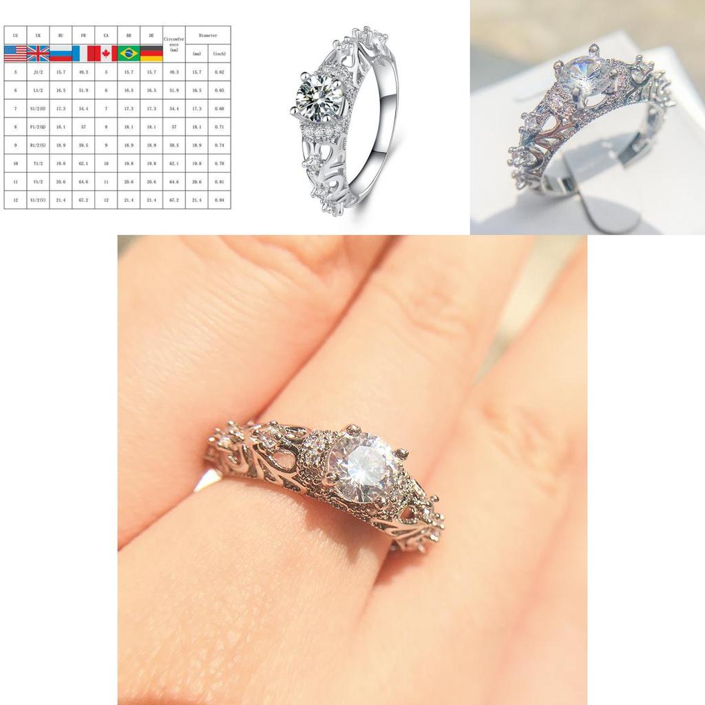 Versatile Fashion Women Luxury Engagement Wedding Rings For Lady Crystal Jewelry Accessories Gifts