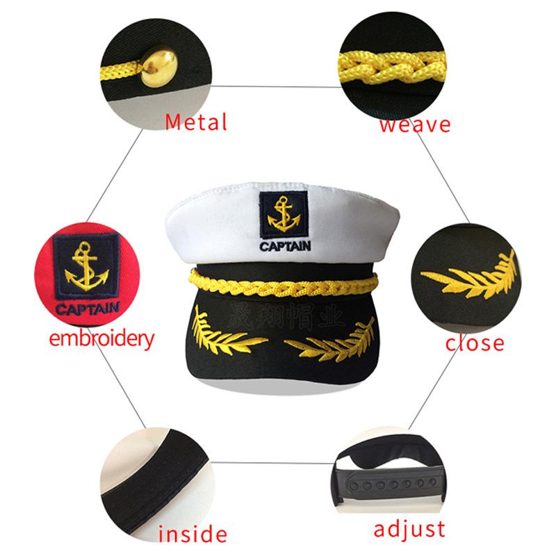 Cappello da Capitano da Yacht-Marinaio per Adulti Regolabile per Uomo e Donna Cappello da Festa per Eventi di Trucco, Ballo, Travestimento Accessori Ottimi ed Eleganti