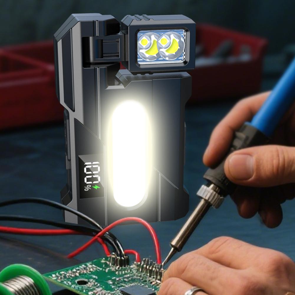 LED Keychain Flashlight USB-C Rechargeable 600Lm Portable Mini Torch Light Pocket Lantern Flood Work Light With Magnet