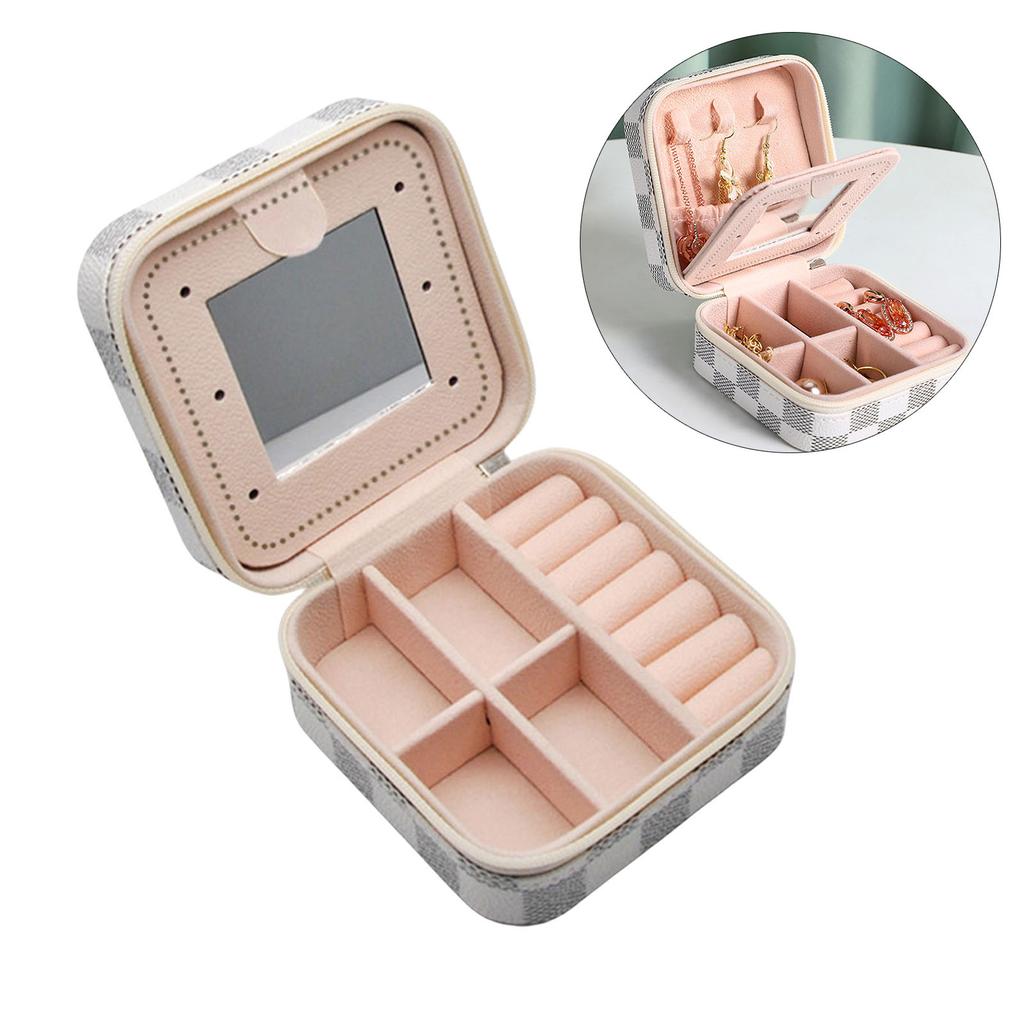 Elegant Small Jewelry Box Double Layer Portable Case PU Texture Jewelry Display Accessories Suitable for Daily Use