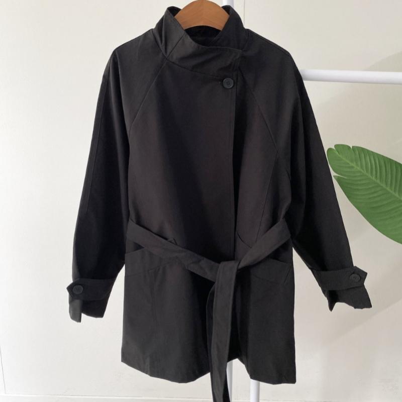 HOney J Women S Spurred Half High Neck One Button Half Trench Coat  4 colorS 