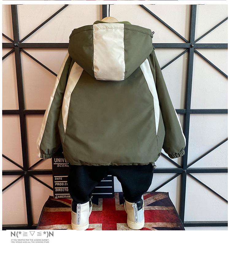 Boys' 2025 Stylish Detachable Outerwear: Cotton-Padded Spring & Autumn Jacket