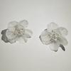 Exaggerated Korean-Style Crystal Flower Petal Earrings - Elegant White Fairy Design for Women