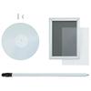 Podium Poster Stand Silver 33 X 33 X 123 Cm PVC and Steel