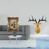 Vintage Resin Photo Frame with Ornate Deer Head Sculpture Boho Wall Mount Collectible for Home