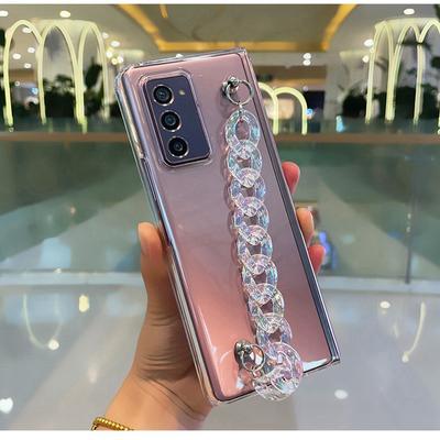 Portable Laser Crystal Hand Chain Bracelet Case Cover For Samsung Galaxy Z Fold 3 2 W21 5g Zfold 4 Fashion Cute Cover Funda