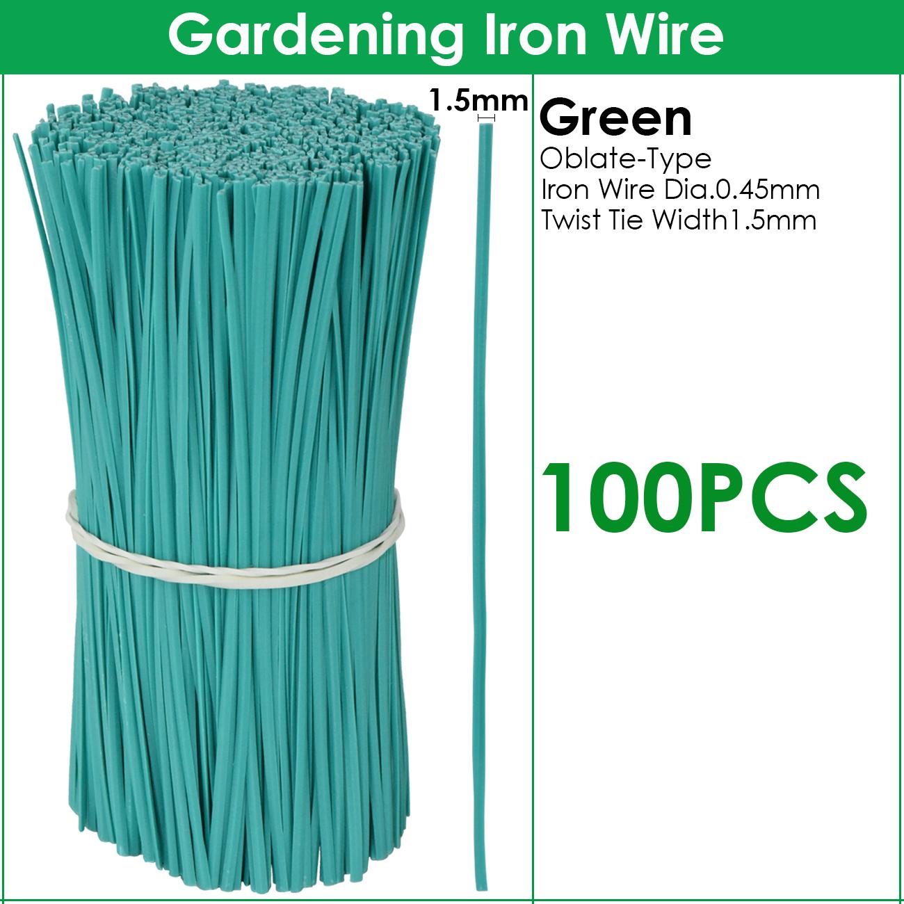 

100 шт. садовых кабельных стяжек многоразового использования сплющенная железная проволока стяжка для цветочных растений вьющиеся лозы многофункциональные покрытые фиксирующие струны 8CM