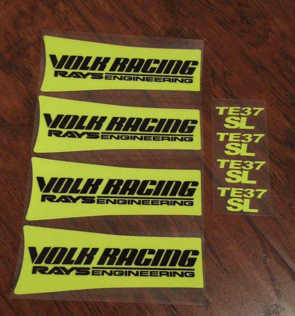 

Montree Shop JDM Reflective Volk Racing TE37SL Wheel Sticker Decal Yellow Black Letter Drift чёрный