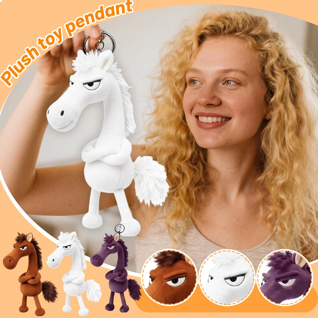 Plush Toy Pendant For Horse Year Mascot, Cool Bag Charm Plush Doll