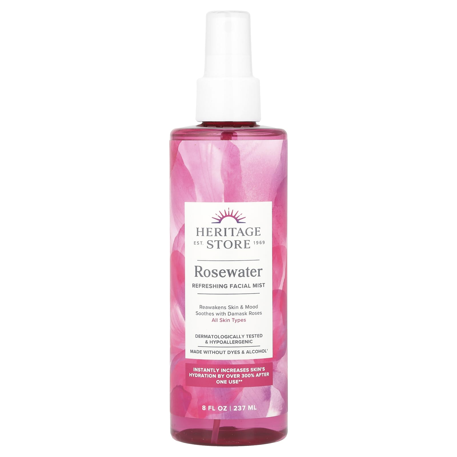 

Heritage Store, Rosewater, освежающий спрей для лица, 8 жидких унций (237 мл)