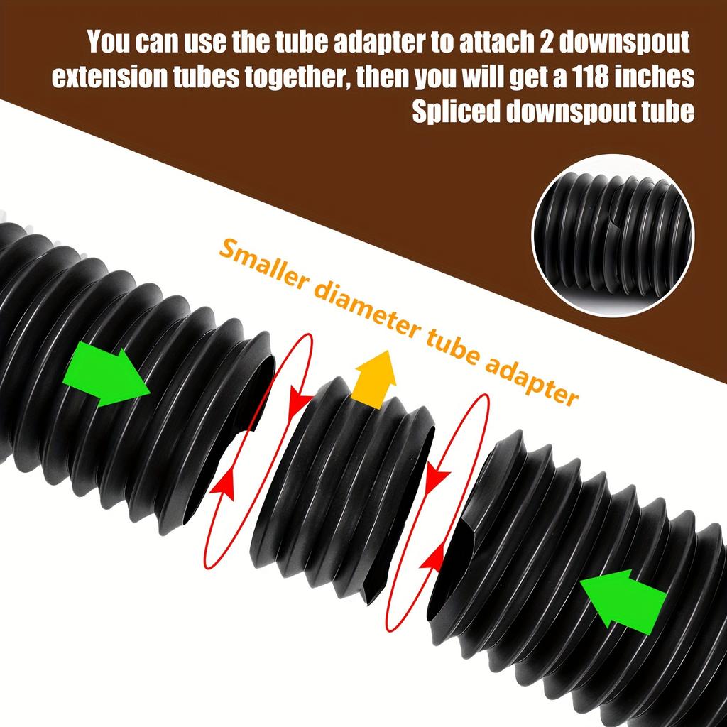 1pc Upgrade Downspout Extender,ABS+PE Folding Telescopic Rainwater Drainage Pipe Connector,Flexible Rain Drain