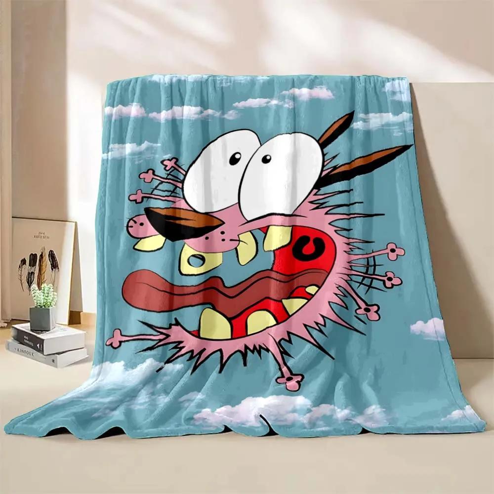 6 Velikostí C-Courage Pes zbabělec Tištěná deka Teplá měkká a pohodlná Deka na doma na cestování Potah na pohovku postel Deka Dárek