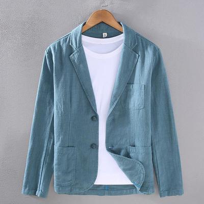 Men's Loose Casual Cotton-Linen Jacket - Versatile Spring & Autumn Top for Youth