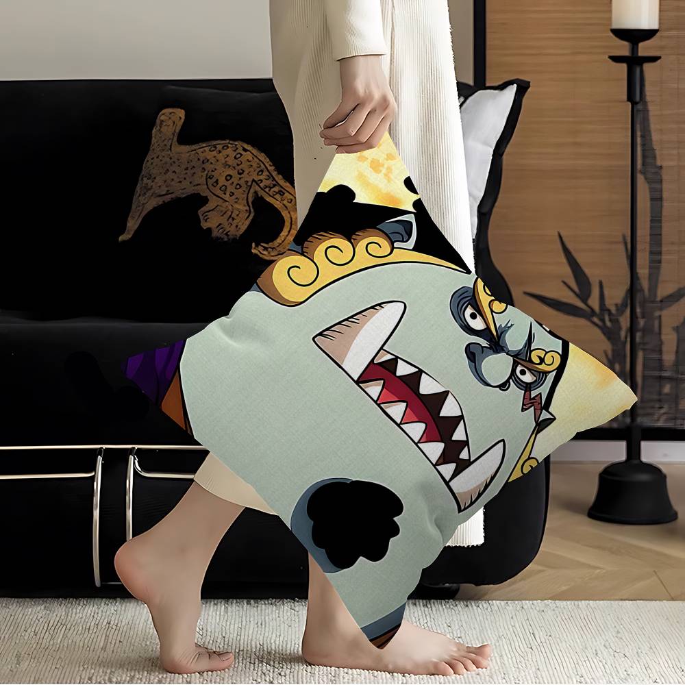 

Anime One P-Piece Poster L-Luffy-Zoro Pillow Cushion Cover Pillowcase Living Room Sofa Home Decor Customized 12x12Inch