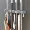 Suporte de esfregão de parede Suporte de vassoura multifuncional Prateleira de armazenamento de cozinha em casa Banheiro Tubo de sucção pendurado Ganchos sem rastros