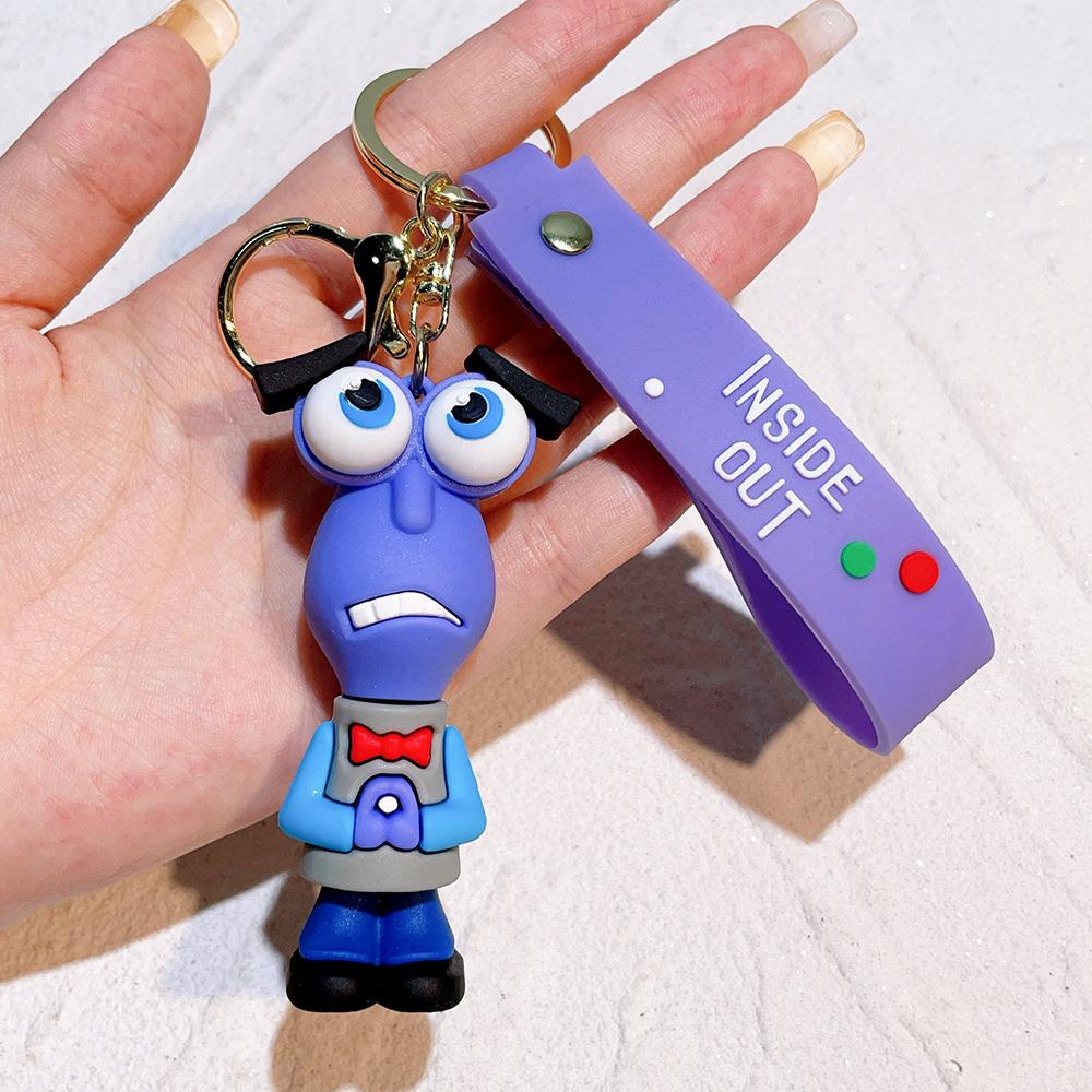 Anime Inside Out 2 Keychain Cartoon Cute Joy Sadness Anger Fear Doll Figure Keyring Schoolbag Lanyards Pendent Christmas Gift