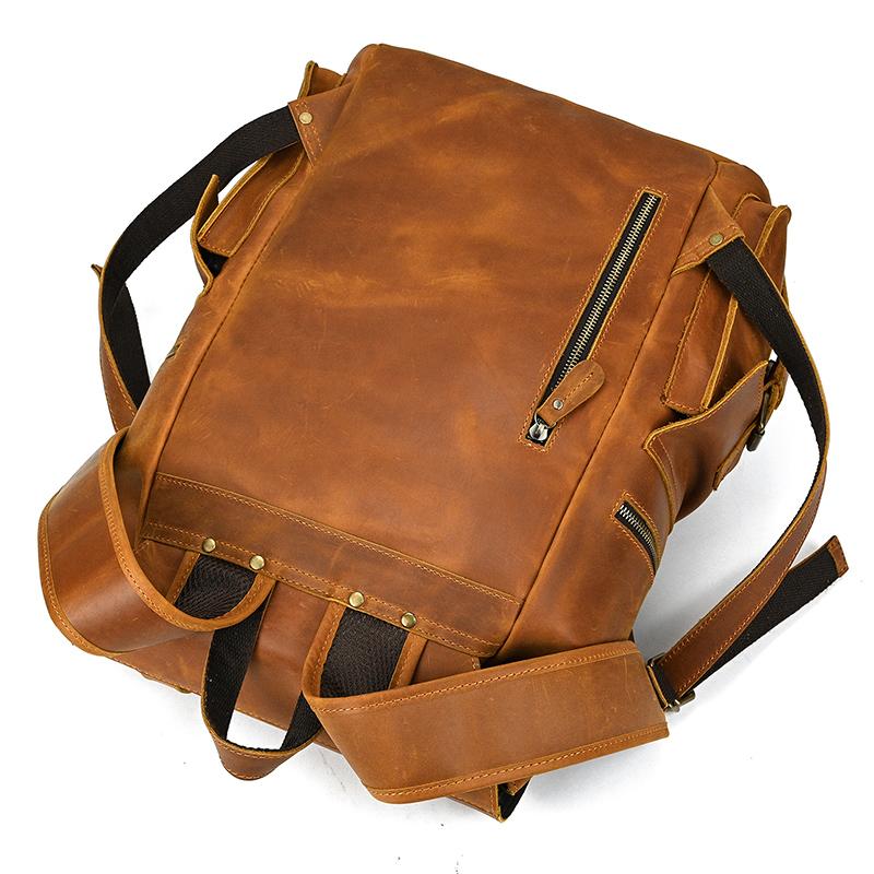Nowości skórzany plecak luksusowy mężczyzna prawdziwa Cowskin torba podróżna mężczyźni męski plecak vintage 17 Cal Laptop tornister plecak męski!