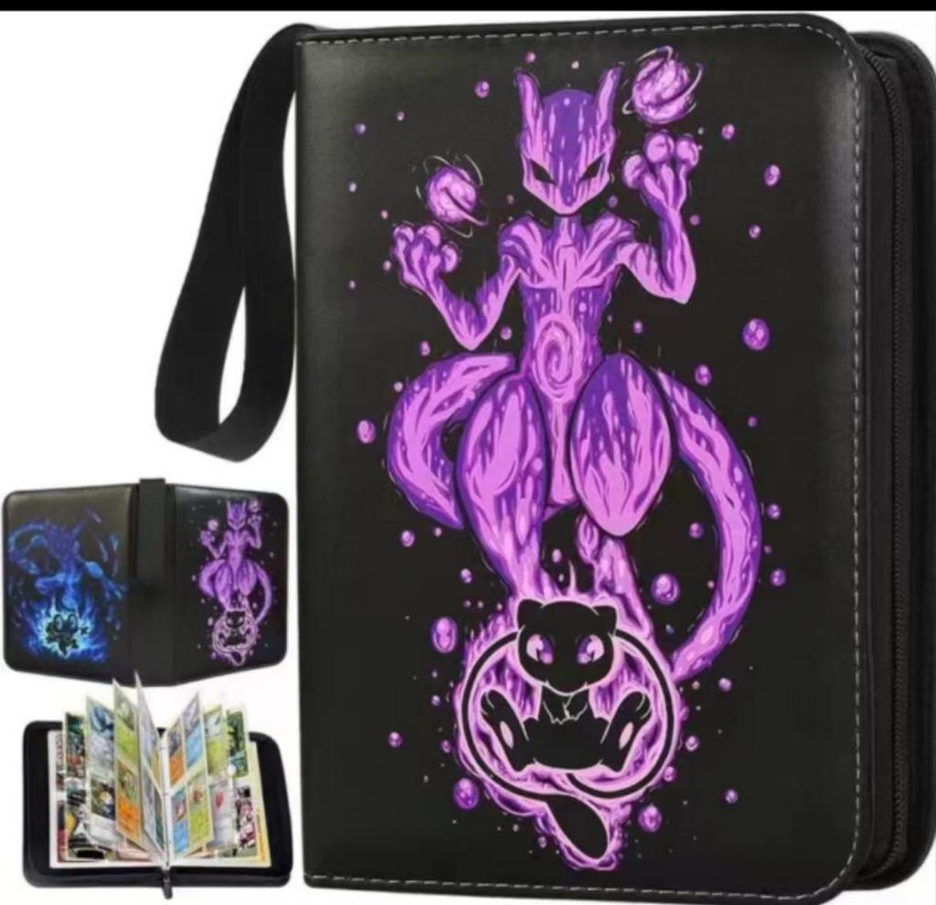 Pokémon Cartoon PU Game Card Collection Book with 4-Grid and 9-Grid Layouts