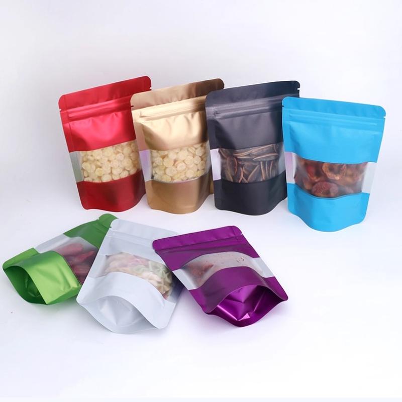 Window Independent Aluminum Foil Sealed Bag, Color Moisture-proof and Light Proof Flower Tea Nut Packaging Bag, Candy and Snack Sealed Bags