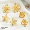 6 Piece Fashion Metal Flower Earrings Set Jewelry Women Trendy Shiny Daily Party Accessory Decorative Gift Idea For Her